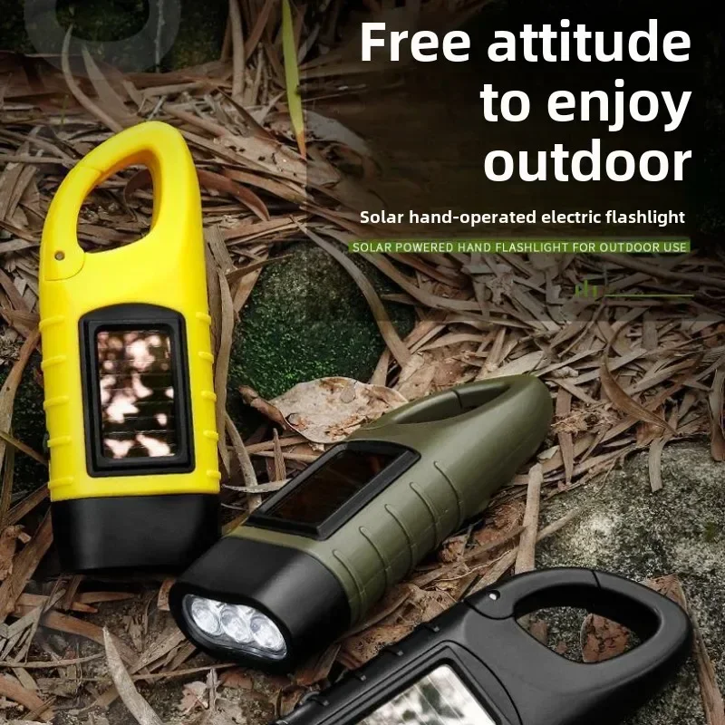 Outdoor Power Pack - Portable Lightweight Solar Hand Crank Flashlight