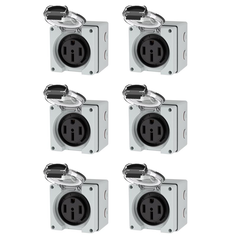 ABVC 6X 50Amp Power Outlet Box - Outdoor Power Receptacle Box recension och pris