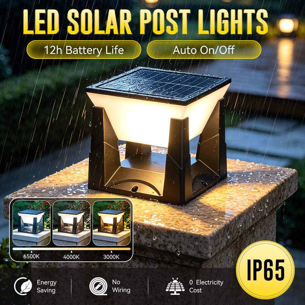 3-Color Solar Post Light IP65  - Outdoor Power Post recension och pris