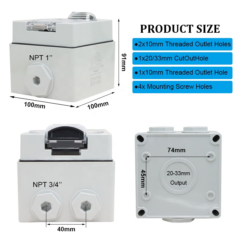30Amp Power Outlet Box NEMA 14 - Outdoor Power Receptacle Box recension och pris