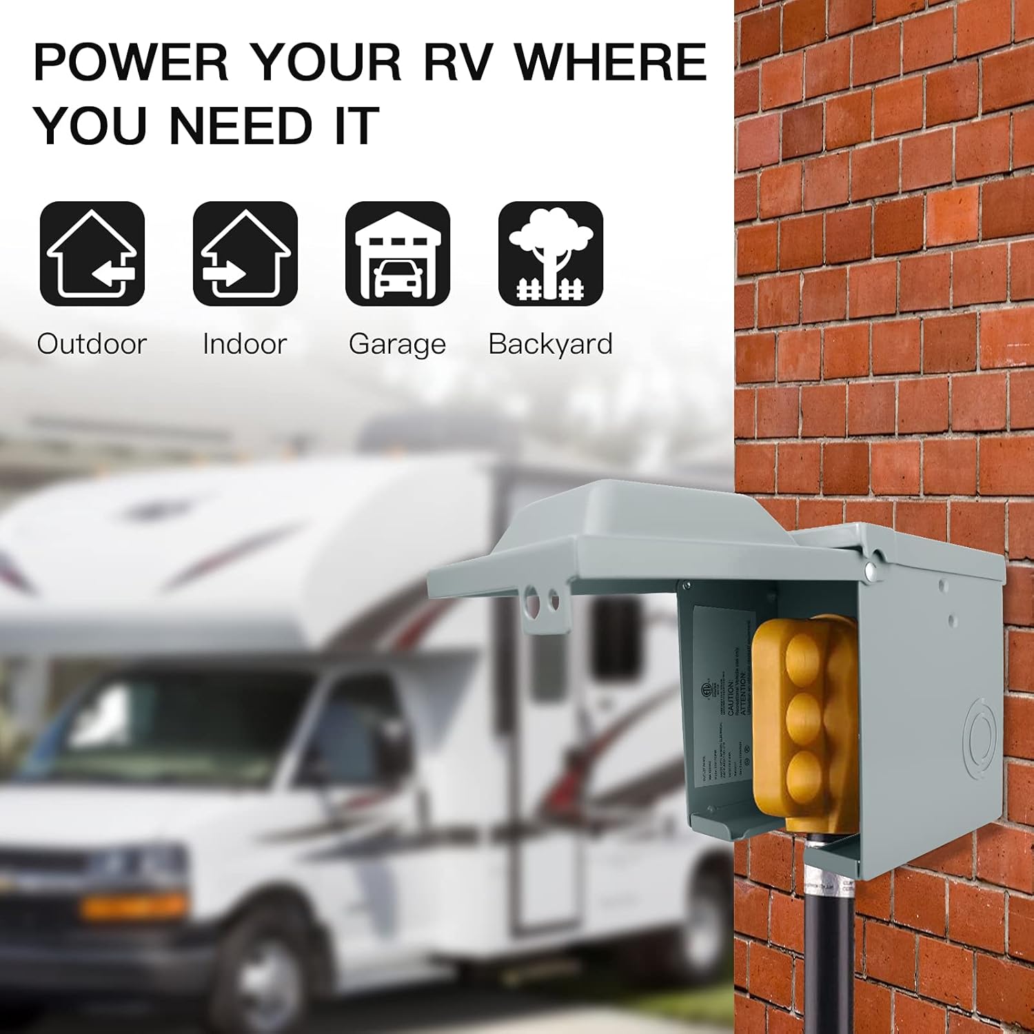 30/50 Amp 125/250 Volt RV Powe - Outdoor Power Receptacle Box recension och pris