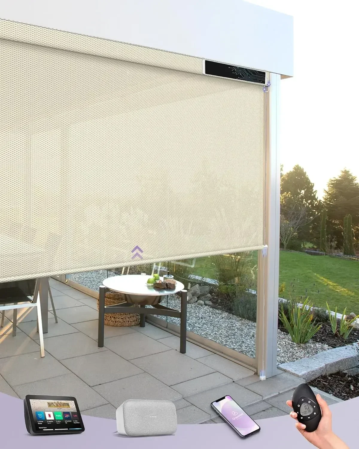 Motorized Outdoor Shades for P - Outdoor Power Blinds recension och pris